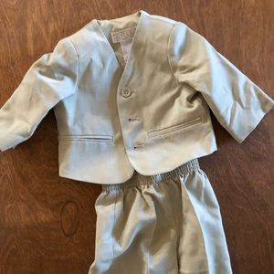 Light mint/sage green baby boy suit. Christmas Sunday